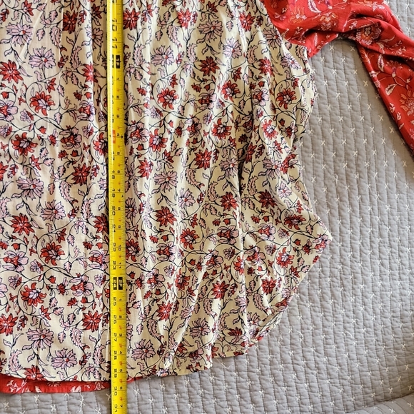 J. Jill Red and Cream Floral Women's Shirt, New With Tag - Picture 10 of 10